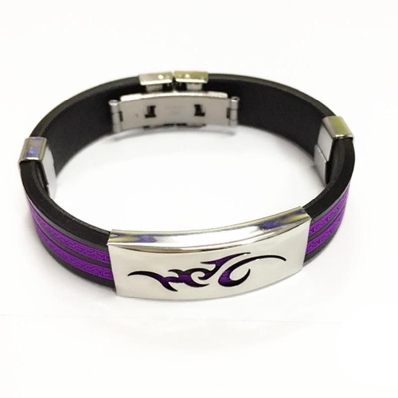 Мужская мода регулируемые браслеты из нержавеющей стали силикона с пламенем пряжка манжета браслеты рождественские подарки
