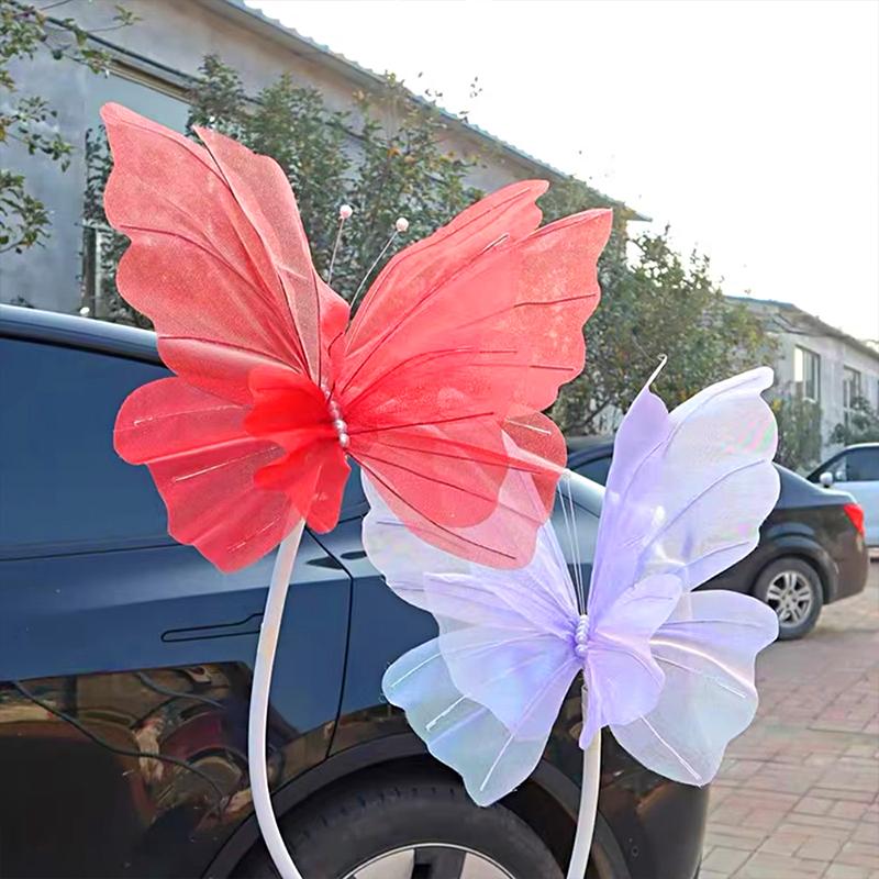 1PC Iridescent Butterfly Wall Decor Shop Window Display Art Butterfly Ornaments 3D Simulation 50cm