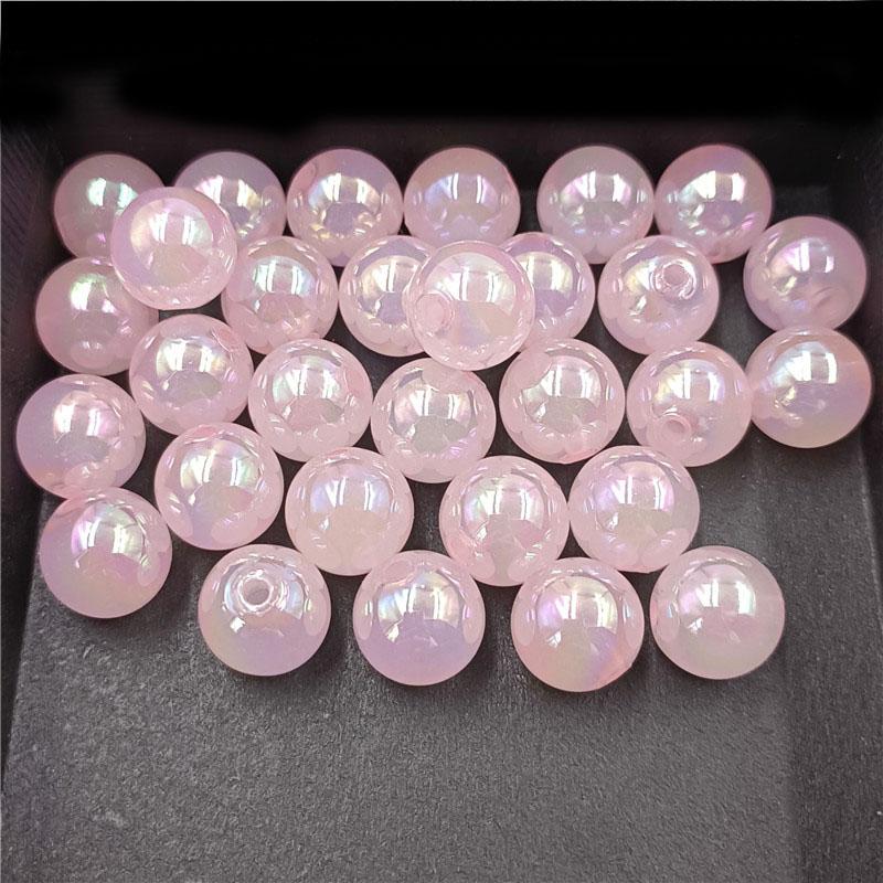Home Party Supplies Acrylic UV Dazzle Necklace Accessories Fashion 10/12/14mm Bracelet Jelly Color Luminous 10pcs Beaded Material Round Beads DIY
