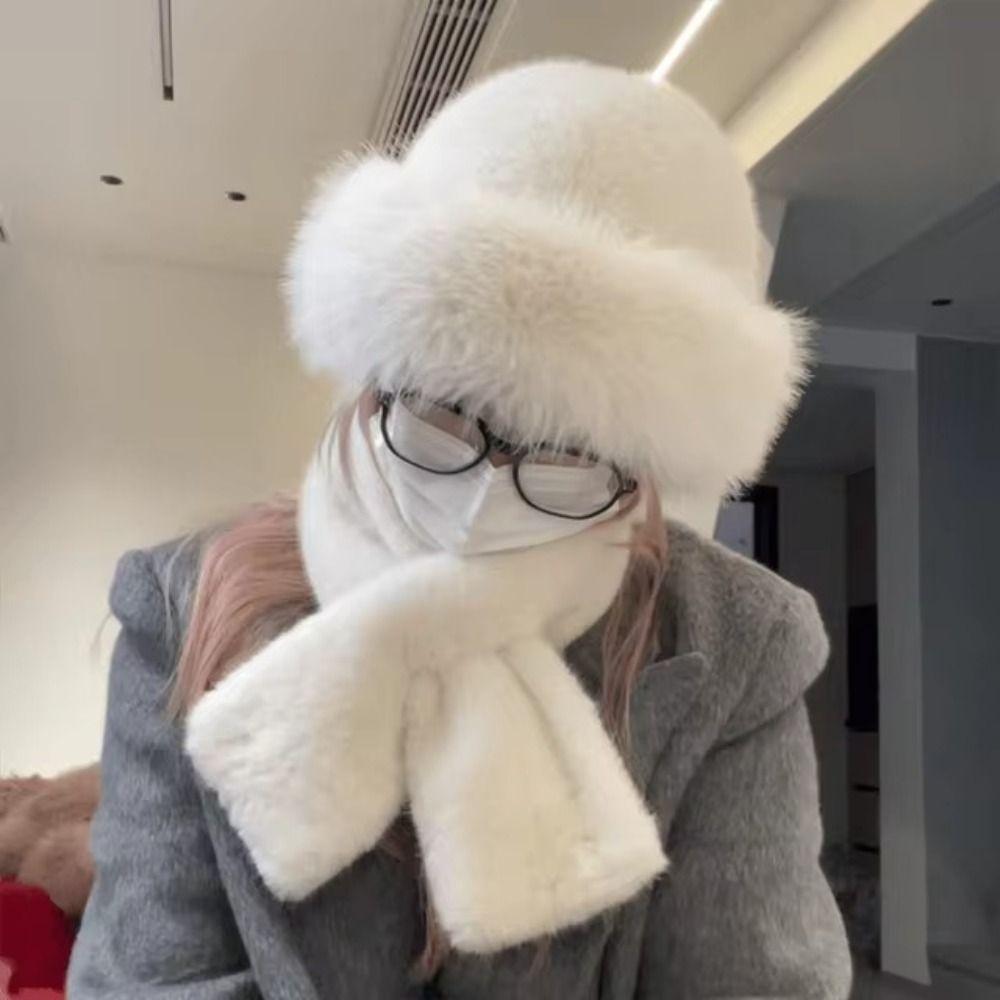 Плюшевый шарф-воротник из искусственного меха, толстый, теплый, с защитой ушей, модная повязка на шею, женский