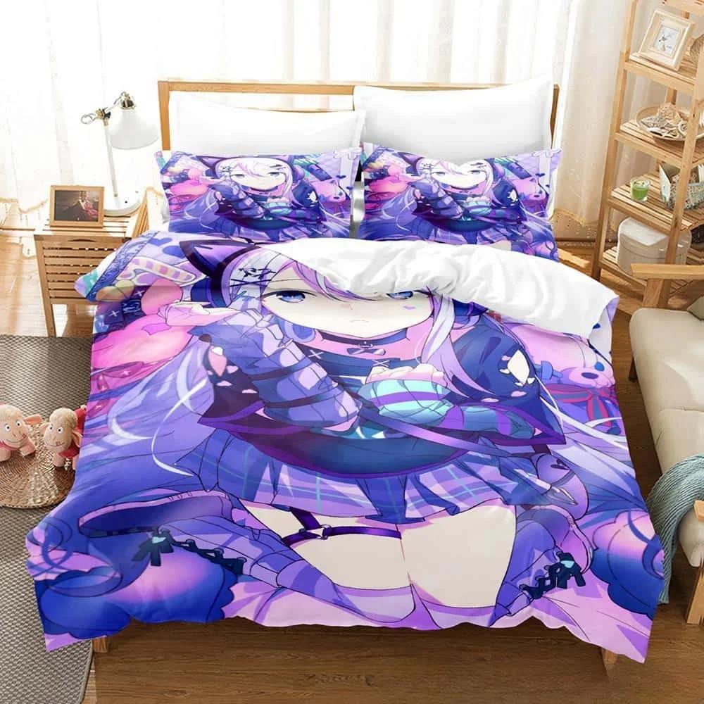 3D-печатный комплект постельного белья с рисунком аниме Kawaii Girls Yoisaki Kanade, комплект из трех предметов для взрослых и детей, комплект постельного белья для спальни, домашний текстиль