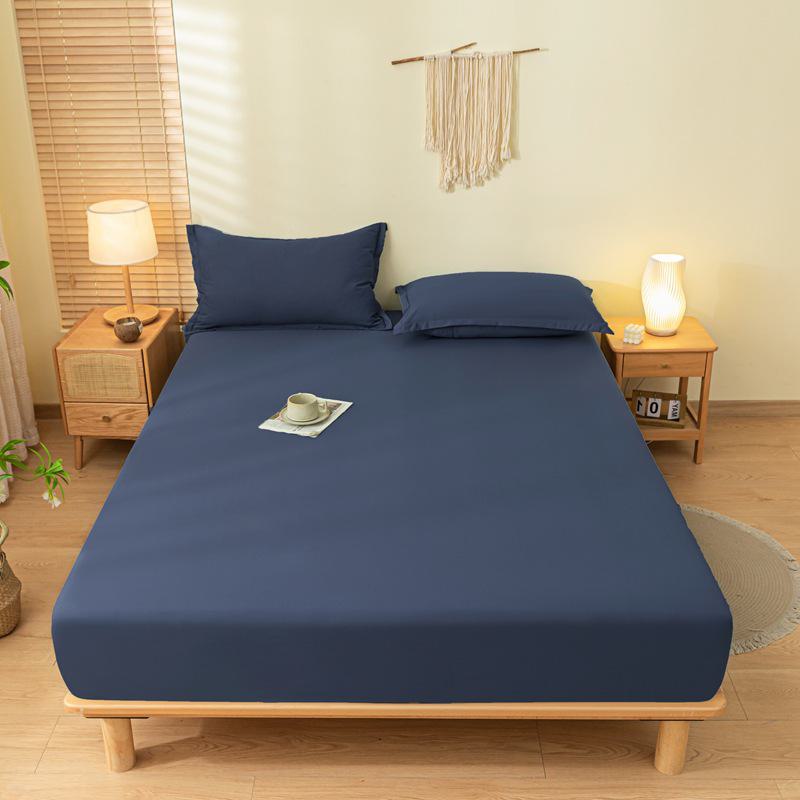 Soft and Smooth Solid Color Sanded Cotton Bed Sheet for Single and Double Beds, Offering Comfort and Protection Against Dust.