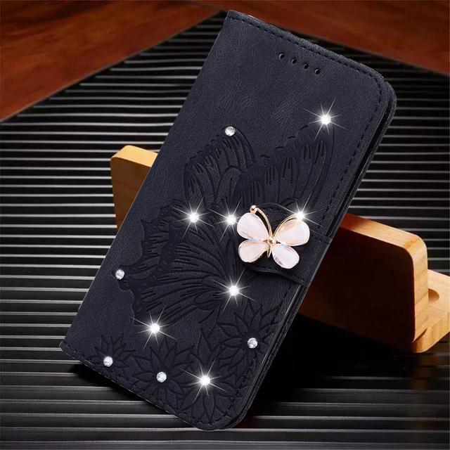 Блестящий флип-кожаный чехол-бумажник для телефона Xiaomi Redmi Note 10/10s Note9 Pro 8t 9t 8 8a 9 9a Mi 11 10t Poco X3 Nfc Bling Cover