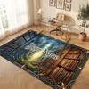 Fantasy Magic Theme Crystal Velvet Floor Rug Personalized Custom Name Text Warm Carpet Home Decoration