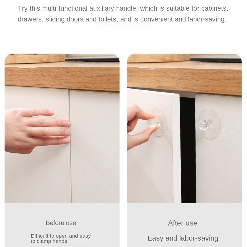 Transparent Cabinet Door Handle Plastics Punch Free Door Handle High Quality Drawer Window Handle