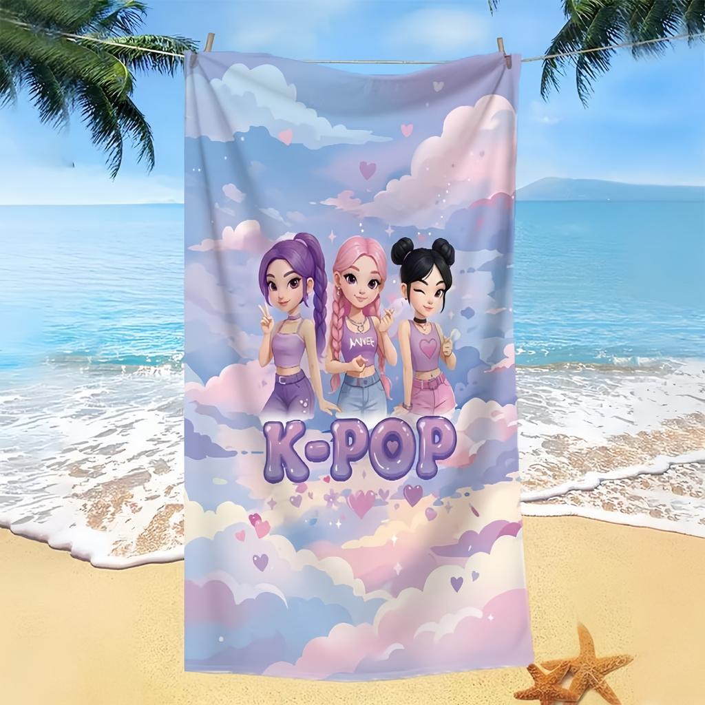 Модное пляжное полотенце для женской K-pop группы, мягкое, приятное для кожи, для йоги, пляжа, купания, путешествий, теплый подарок для друзей и семьи