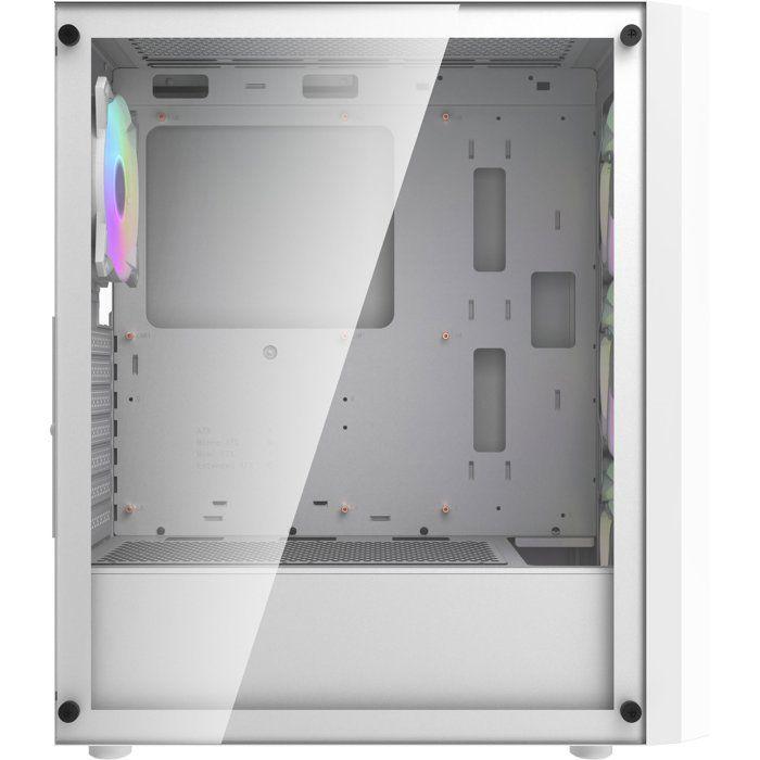DARKFLASH - DF-DK351CL6-WH - DK351 - Boitier PC sans alimentation - Moyen tour - Format ATX - Blanc