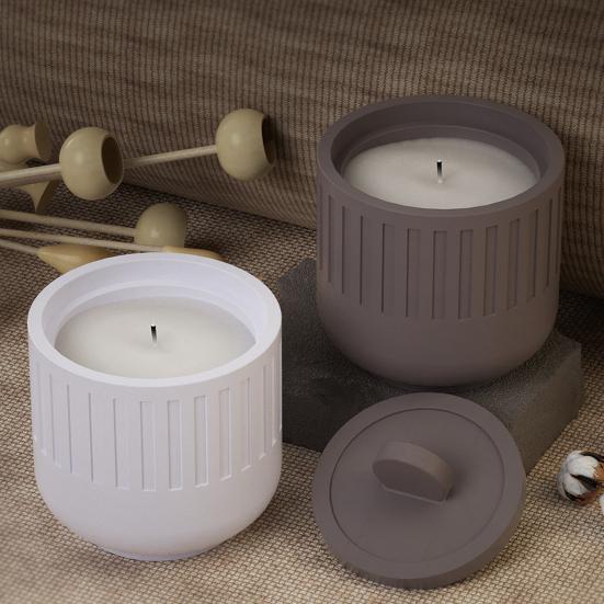 Форма для чашки для свечи с крышкой, круглая, нелипкая, многоразовая, силиконовая, легкая форма для подсвечника