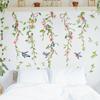1set Green Plant Flower Bird Wall Sticker, Living Room Home Decoration Wall Sticker Self-adhesive, Bedroom Living Room TV Background Sticker