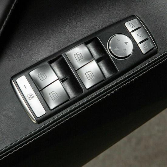ABS Chrome Door Window Lift Switch Sequin Cover Trim For Tesla Model X S