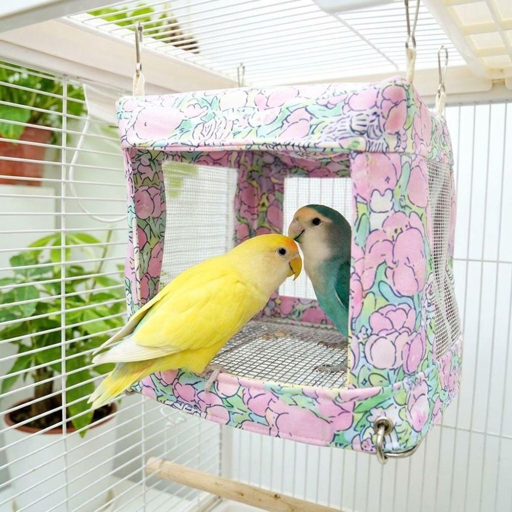 Breathable Mesh Bird Hanging Bed Bite Resistant Parrot House Multi-functional Bird Nest Sparrows