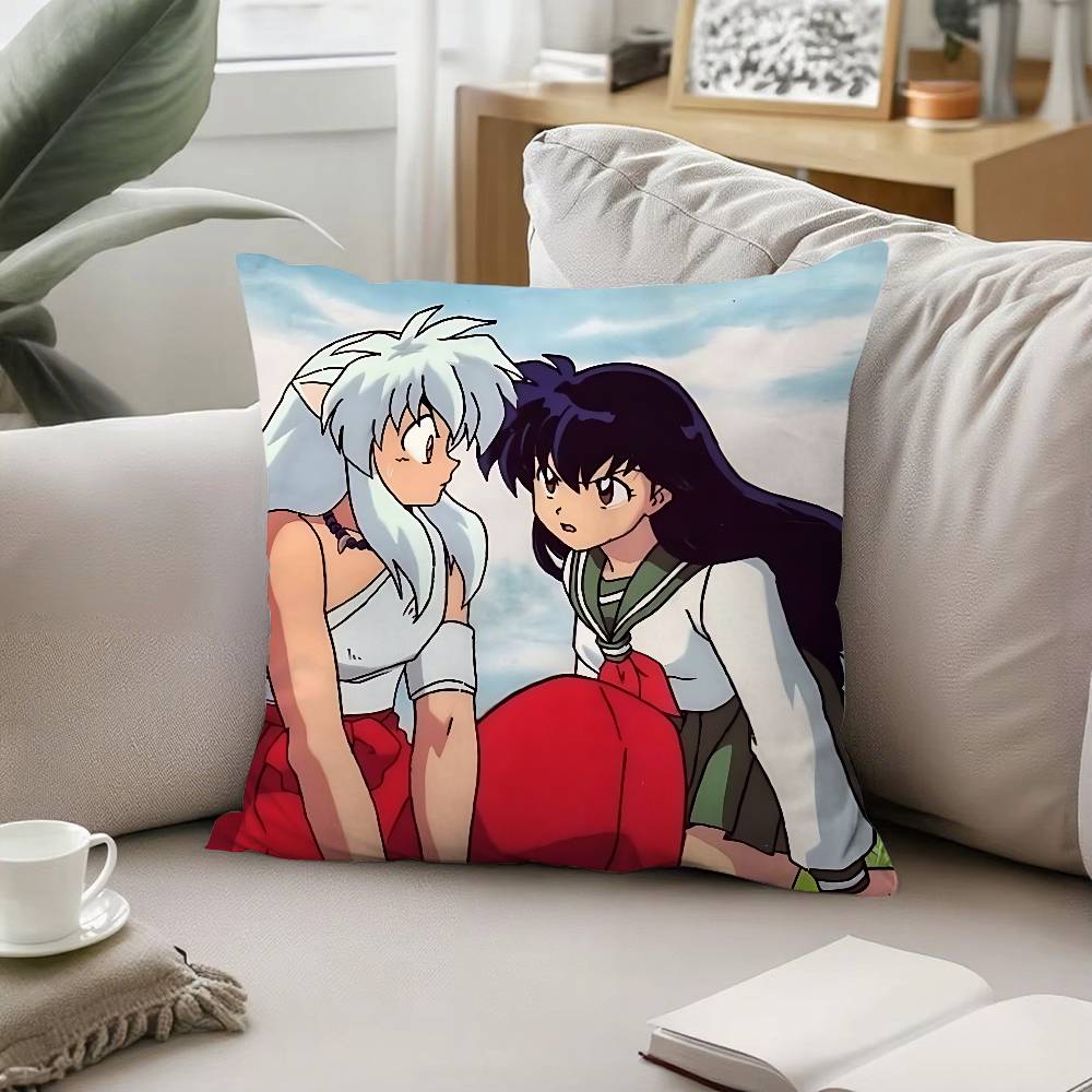 Anime IInuyashaS Pillow Case Pattern Printed Pillowcase For Living Room Sofa Cushion Cover Bedroom Decor