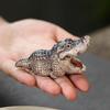 1pcs Boutique Tea Petting Little Crocodile Tea Pet Ornaments Handmade Tea Ceremony Financial Decorative Toys Gift