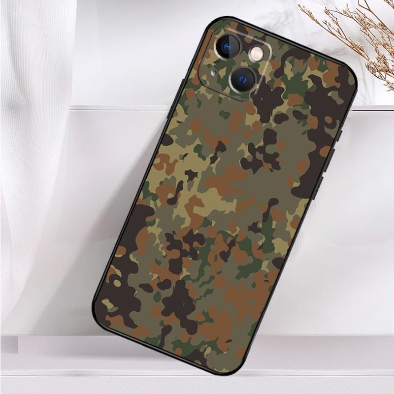 Flecktarn Camouflage Camo Phone Case For iPhone 14 13 12 11 16 15 Pro Max Plus Mini 7 8 X XR XS Max Soft Cover