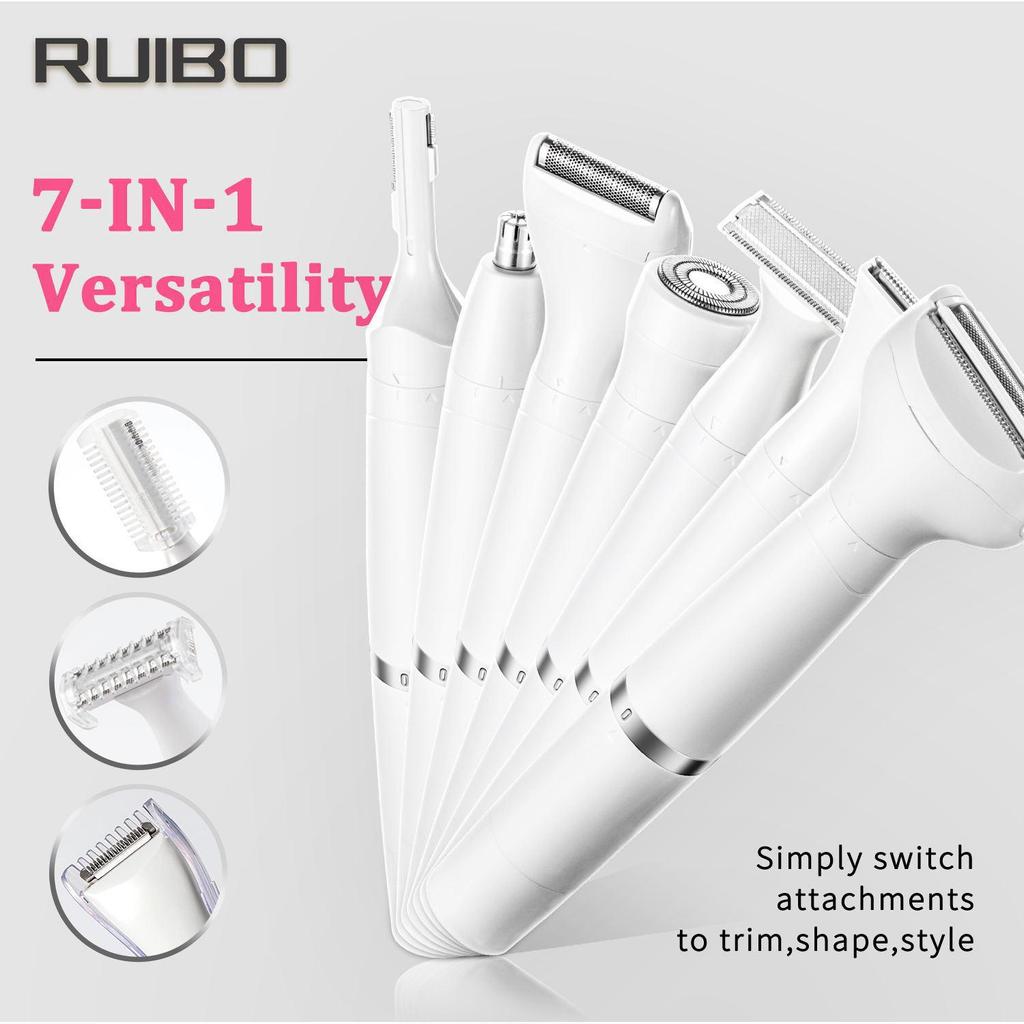 Женская аккумуляторная электробритва 7 в 1 — моющаяся бритва для ног, подмышек и зоны бикини.