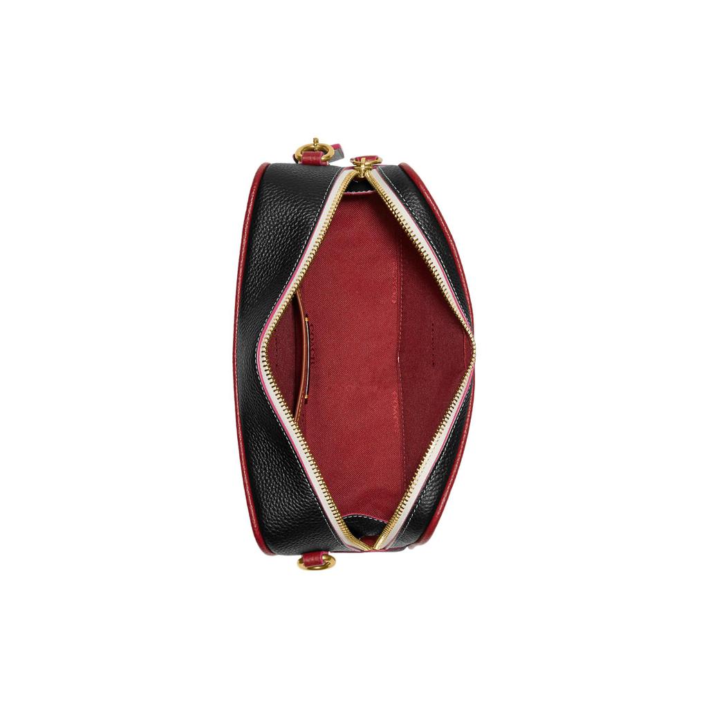 New COACH Kia Natural Pebbled Leather Camera Bag, Shoulder Bag, Crossbody Bag Women's Black CE735-B4M2