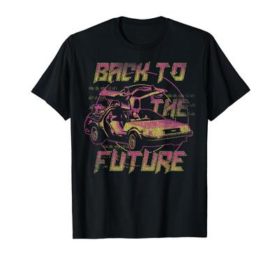 Футболка с неоновым градиентом DeLorean из фильма «Назад в будущее»