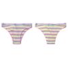 Lady Underpants Breathable Contrast Color Stripe Print Ribbing Textures Lady Underwear