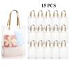 Clear Gift Bags with Handles, White Frosted Bags, Clear Reusable Bags for Gifts Party Favors, Transparent Boutique Bags Gift Wrap Bags for Wedding
