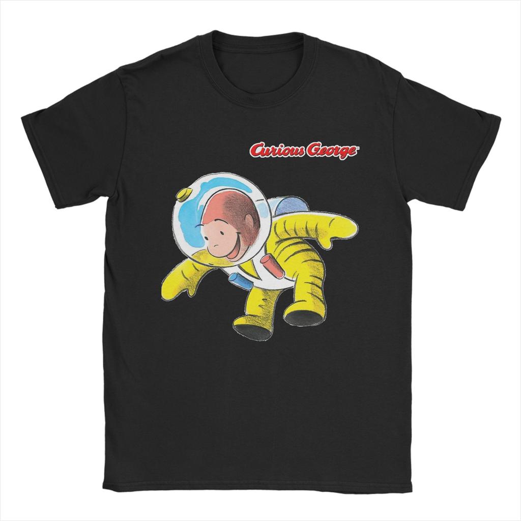 Cartoon Banana Cute Brown Monkey T Shirt Cotton Fun T-Shirts Crewneck Curious George Tees Short Sleeve Clothes Plus Size
