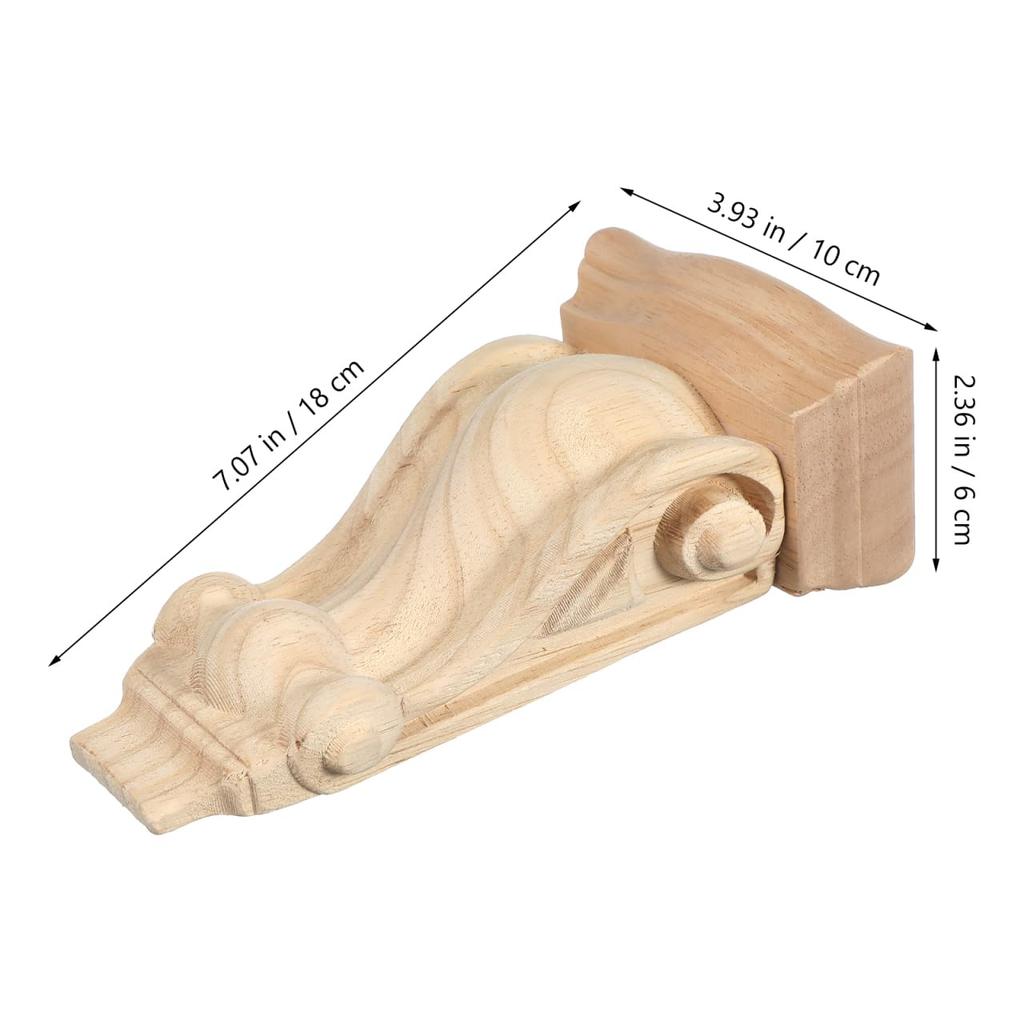 7.08*3.93*2.36inch Wood Corbels Unfinished Vintage Style Non Wood Decorative Shelf for Countertop Fireplace Kitchen Cabinet Bookshelves