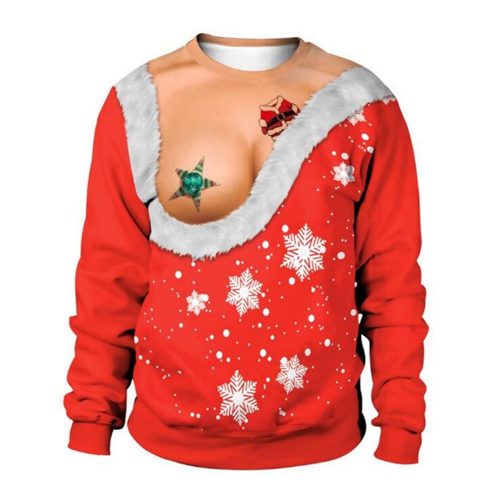Funny Christmas Sweater Men Women Pullover Xmas Sweatshirt Ugly Graphic Y2k Sweatshirts for Holiday Party Loose Men's Clothing