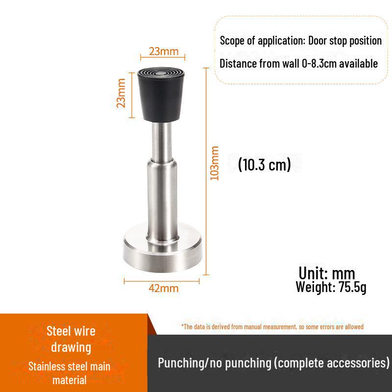 Wow Custom из нержавеющей стали без проколов, утолщенный резиновый дверной стопор