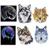 Cartoon Animals Clothing Stickers Thermal Press Vinyl A-Level Washable Appliques Wolf Dog Accessory Sticker Stripes Patches Badges