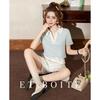 ET BOITE Chic Striped Polo T-Shirt