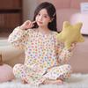 Girls Long Sleeve Pajama Set Fall 2026 Cloud Cotton Kids Home Wear Cartoon Print Comfortable Sleepwear Ages 8