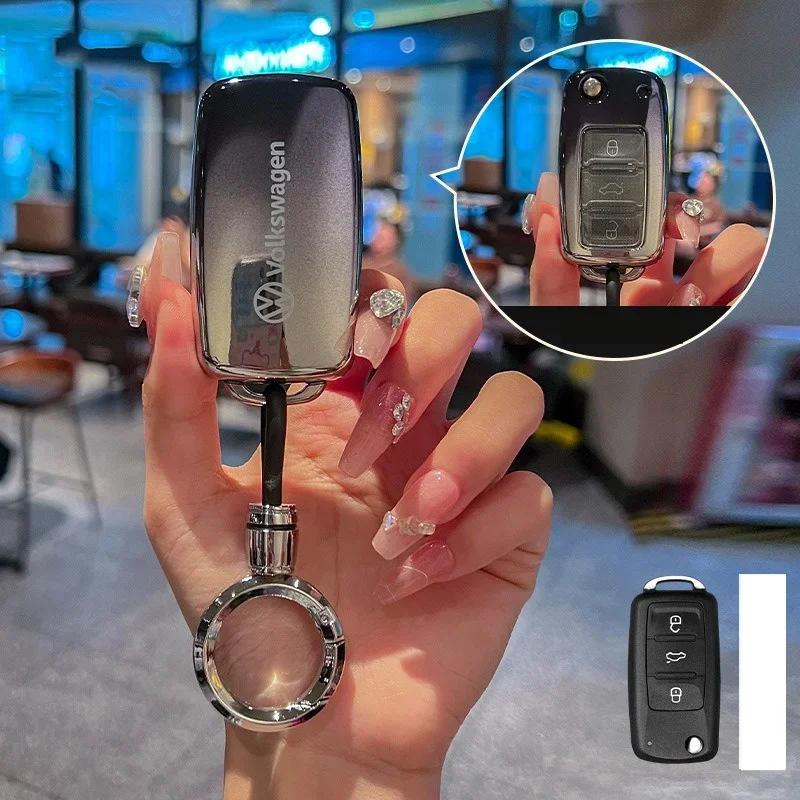 Для VOLKSWAGEN TPU Чехол-оболочка для автомобильного ключа Для VW Volkswagen Polo Tiguan Passat B5 B6 B7 Golf 4 5 6 MK6 Jetta Lavida Keyc