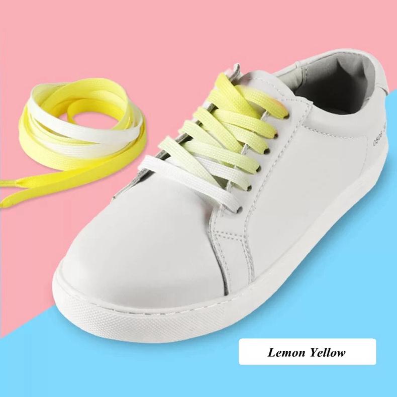 Цветные плоские шнурки Конфетный градиент Радужные шнурки Детские Взрослые Холщовые шнурки для обуви Походные ботинки Шелковые шнурки для вечеринки 1 пара