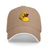 Duck Peace Sign Baseball Cap Black Cotton Adjustable Hat Unisex Streetwear Fashion Accessory Casual Outdoor Wear