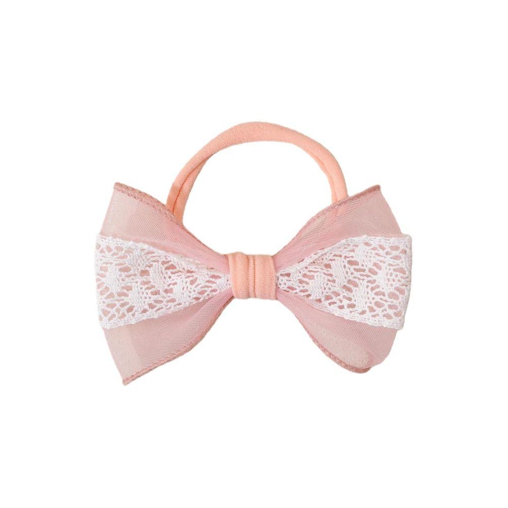 Soft Baby Nylon Headband Lace Bow Ponytail Hair Tie Bowknot Hair Bands For Baby Girls Children