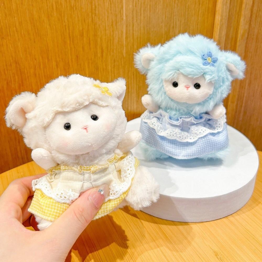 Floral Dress Lamb Plush Keychain Soft Lamb Bag Pendant Cute Sheep Keychain Bag Charm