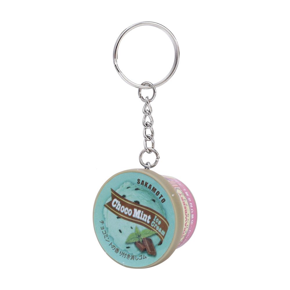 Забавный японский миниатюрный брелок в виде рожка мороженого с медленным отскоком, кулон с щепоткой, креативная пищевая игра, ароматизаторы, брелок в виде пудинга