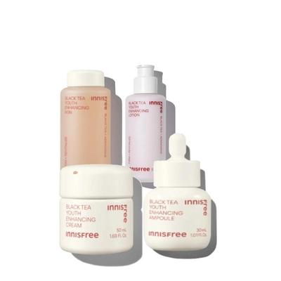 Innisfree Black Tea Youth Enhancing Ampoule, Toner, Lotion, Cream