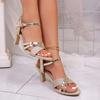 Fashion Fashion Ladies Sandals 2025 Summer Shoes Brand Spike Heels Shoes Lightweight Women Heeled New Peep Toe High Women Sandals