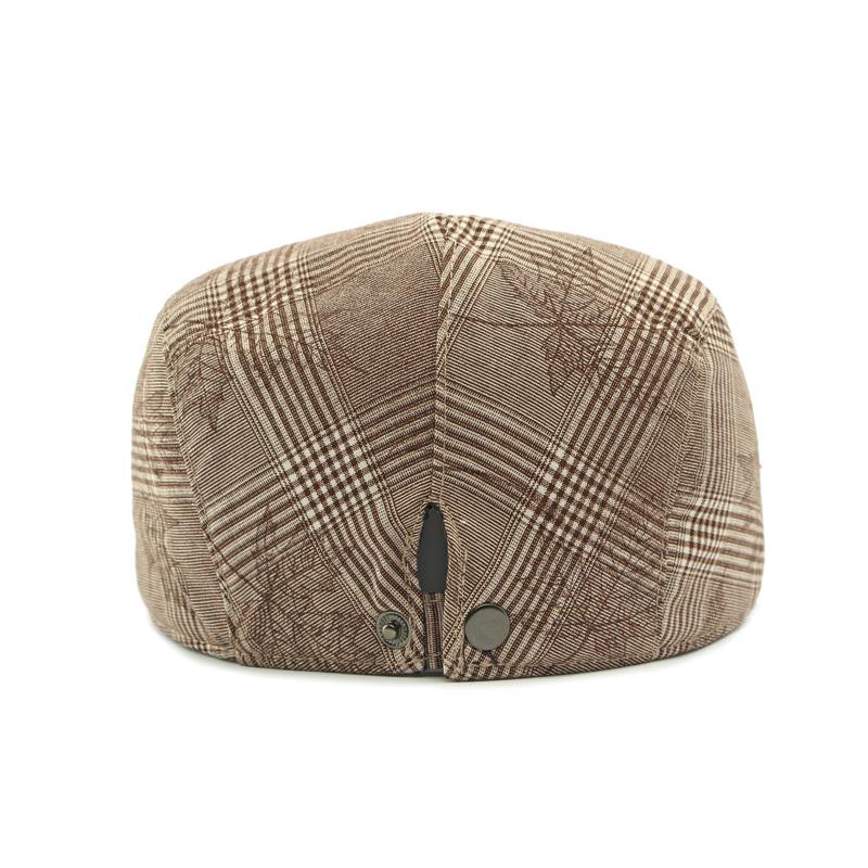 Весенняя шляпа Осенний берет Британская винтажная шляпа художника Печатная клетчатая кепка с козырьком для мужчин