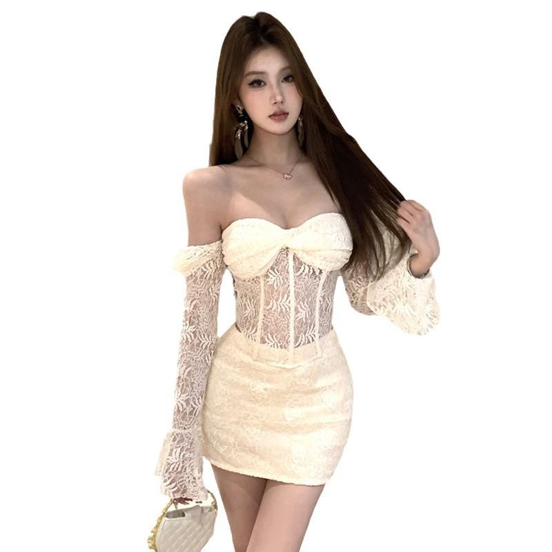 Женский комплект Spice Girls с кружевным топом Fishbone и тонкой юбкой