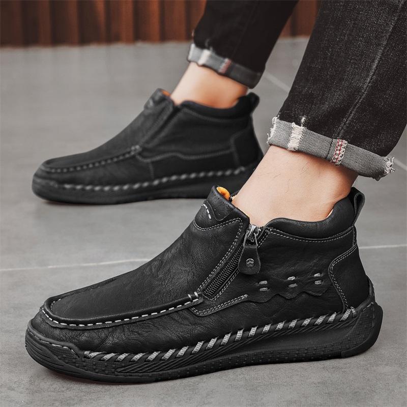 Plus Size 39-48 Men's High-top Casual Shoes Handmade Shoes Casual Sneakers