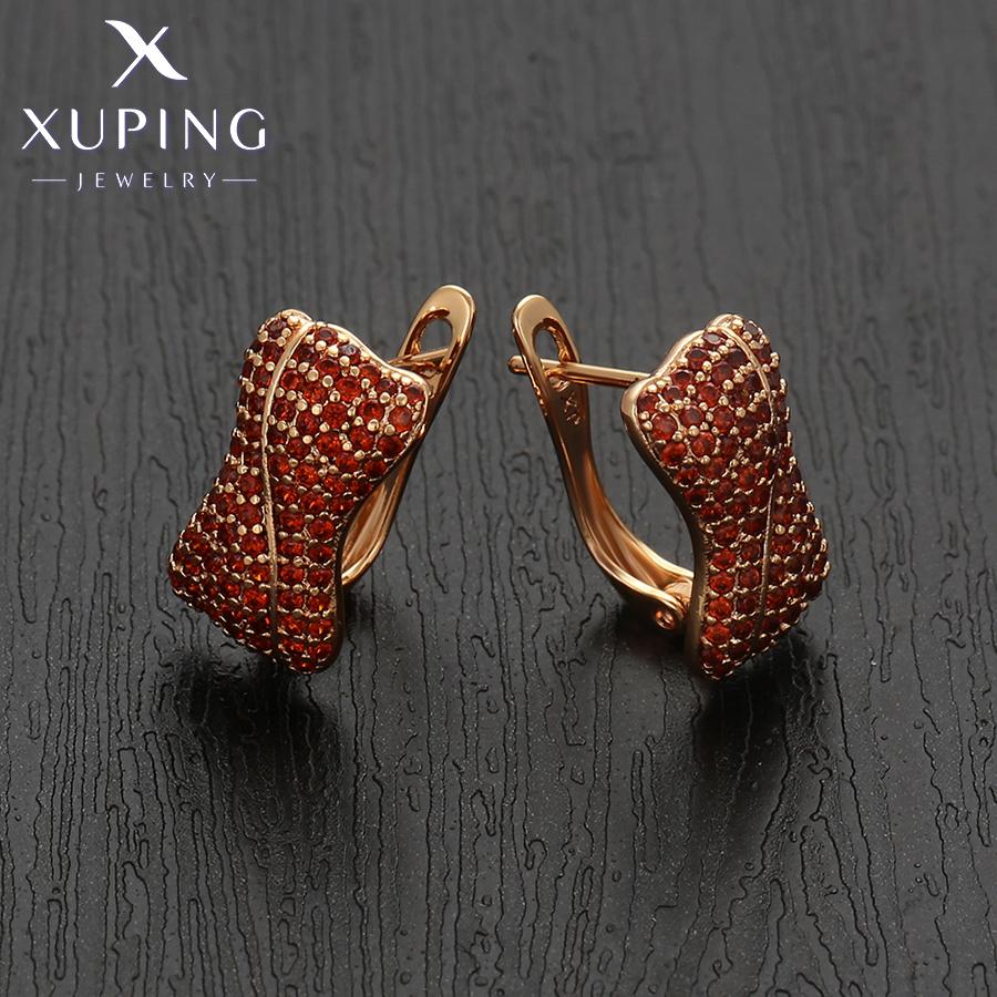 Xuping Jewelry Модные Новинки Латунный Сплав Золотого Цвета Серьги-Хугги для Женщин Вечеринка Подарок X000981044