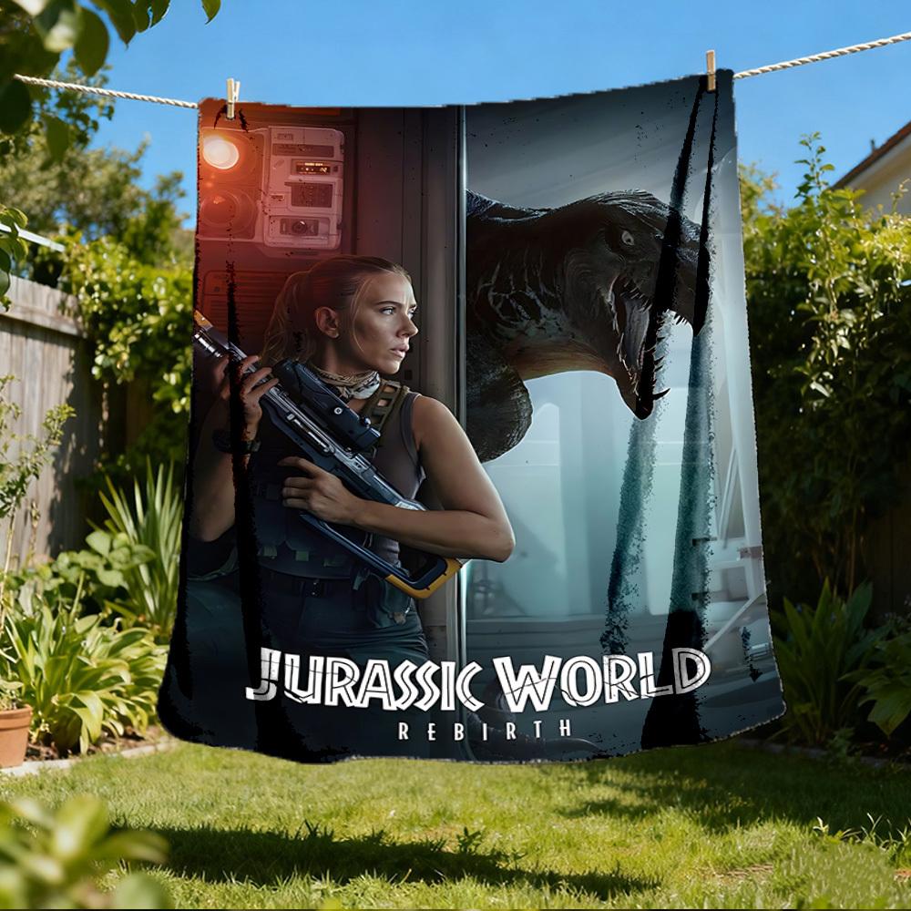 1 шт. Фланелевое одеяло Jurassic World для улицы, Уютное и теплое, Мягкое, С игривым дизайном, Для сна, Кемпинга,