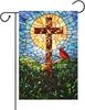 Funny Cardinal Garden Ag 12x18 Inch Double Sided Easter Religious Christian Cross Garden Ag Small Burlap Banner Yard Law
