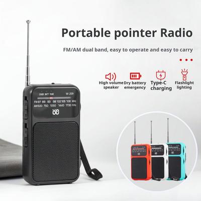Мини карманный радиоприемник Простой в использовании AM FM Радио Легко носить Работает от батарей Маленький AM/FM радиоприемник со светодиодным аварийным фонариком
