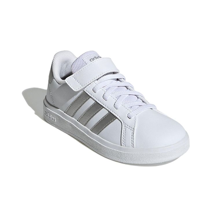 Adidas Grand Court 2.0 Little Kid White Matte Silver Детские кроссовки Cloud-White GW6516