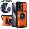 KEYSION Магнитный чехол для телефона Xiaomi POCO X8 Pro Max Защита камеры со сдвижной крышкой Вертикальная подставка Кольцо 360° Ударопрочная задняя крышка