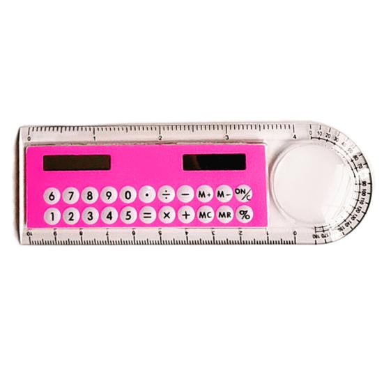 Калькулятор солнечной линейки Многофункциональный большой экран Канцелярские принадлежности 3 в 1 Длина 10 см Солнечная карточная линейка для школы