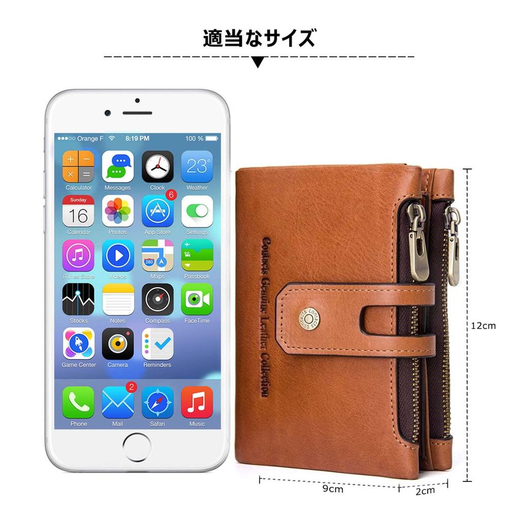 Gofelt Genuine Coin 2 Holds 18 Large Made In Round Business Gift Wallet, Men's, Women's, Cowhide, Bifold, Leather, Purse, Pockets, Cards, Capacity,