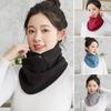 Solid Color Scarf Women Thickened Velvet Warm Buttons Closure Scarf Quick-Drying Sweat-Absorbent Wrap Scarf